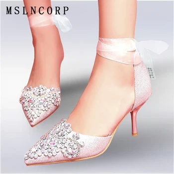 Size 34-45 Women Sandals Pumps Crystal High Heels Shoes Fashion Pointed Toe Wedding Elegant Rhinestone Ankle Silk Satin Shoes
Size 34-45 Women Sandals Pumps Crystal High Heels Shoes Fashion Pointed Toe Wedding Elegant Rhinestone Ankle Silk Satin Shoes