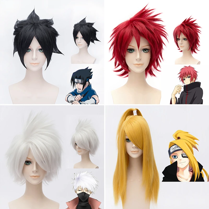 Japanese NARUTO Charactors wig Uchiha Sasuke / Deidara Yellow wig/Uchiha Itachi black longUzumaki Naruto wig Gaara wig
Japanese NARUTO Charactors wig Uchiha Sasuke / Deidara Yellow wig/Uchiha Itachi black longUzumaki Naruto wig Gaara wig