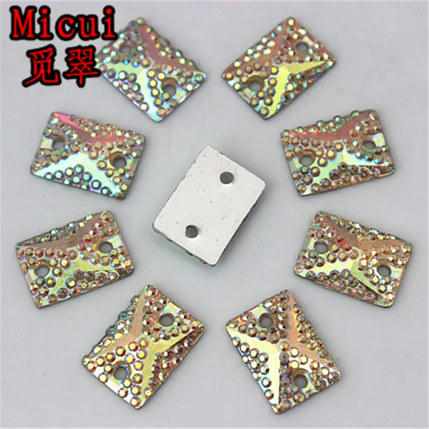 Micui 100pcs 10*14mm Rectangle Resin Rhinestones Resin Crystal AB Color Flatback Stones Sewing 2 Holes For Dress Garment ZZ244
Micui 100pcs 10*14mm Rectangle Resin Rhinestones Resin Crystal AB Color Flatback Stones Sewing 2 Holes For Dress Garment ZZ244