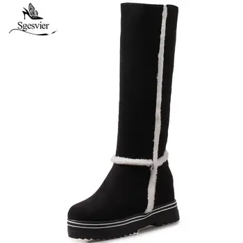 Sgesvier women high heel knee high boots snow warm plush winter botas riding boot cotton footwear casual shoes size 33-43 B700
Sgesvier women high heel knee high boots snow warm plush winter botas riding boot cotton footwear casual shoes size 33-43 B700