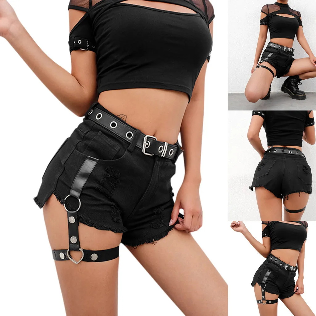 Women'S Shorts Summer Night Sexy club High Waist Iron ring buckle Denim Shorts Hollow Casual Gothic Shorts Spodenki Damskie#es
Women'S Shorts Summer Night Sexy club High Waist Iron ring buckle Denim Shorts Hollow Casual Gothic Shorts Spodenki Damskie#es