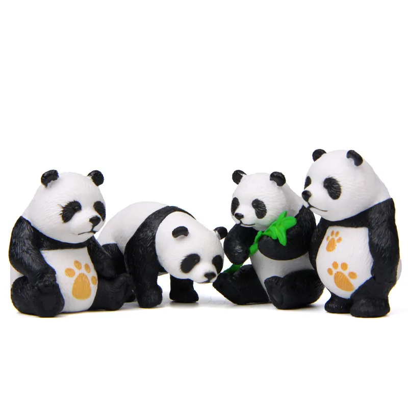 New Creative Kawaii Panda Action Figures Mini PVC Preschool Toy Set Landscape decoration Kids Children Birthday Gift (4)