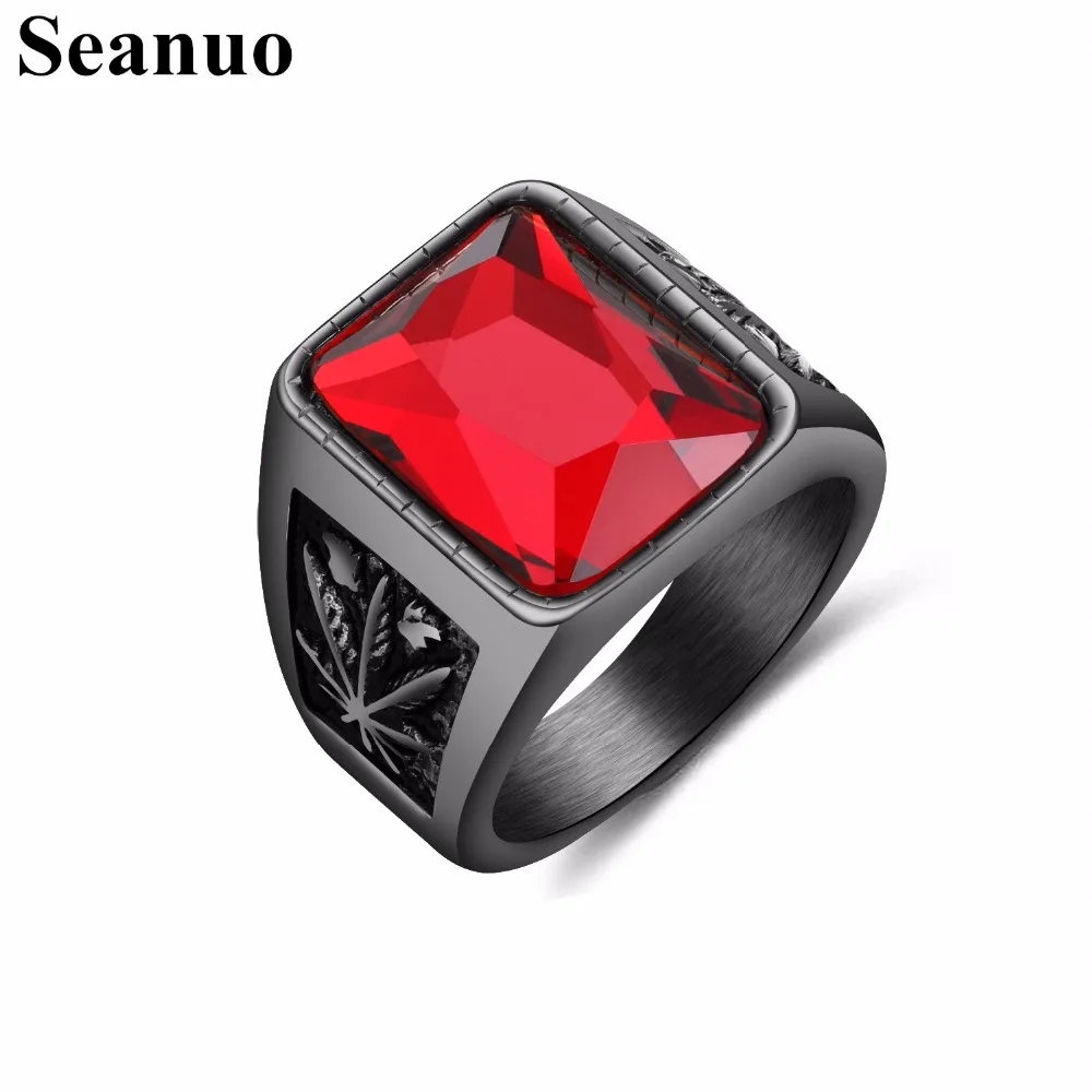 Seanuo 6 Colors Punk Stainless Steel Spark Crystal Men Party Ring Fashion Hiphop Rock Man Maple Leaf King Biker Motorcycle Rings
Seanuo 6 Colors Punk Stainless Steel Spark Crystal Men Party Ring Fashion Hiphop Rock Man Maple Leaf King Biker Motorcycle Rings