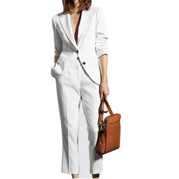 Business White Formal Elegant Set Women Suit Blazers And Trousers Office Suits Ladies Pants Suits Pants Suits
Business White Formal Elegant Set Women Suit Blazers And Trousers Office Suits Ladies Pants Suits Pants Suits