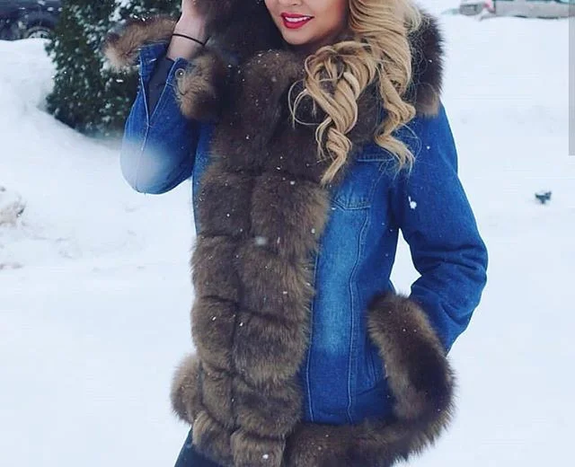 women denim jeans parka coat jacket with real fox fur collar trim cuffs with lining 2018 fashio plus size winter thick warm
women denim jeans parka coat jacket with real fox fur collar trim cuffs with lining 2018 fashio plus size winter thick warm