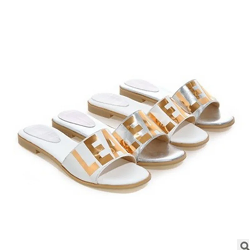 Female's Simple Applique Slides Ladies Summer Beach Flattie Slip -On Sandalias Flip flops Maximum sizes 44 45 Slipper Silver
Female's Simple Applique Slides Ladies Summer Beach Flattie Slip -On Sandalias Flip flops Maximum sizes 44 45 Slipper Silver
