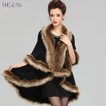 2017 new winter faux fur grass imitation raccoon fur shawl collar faux fur coat knit sweater jacket and long cardigan cape Women 
2017 new winter faux fur grass imitation raccoon fur shawl collar faux fur coat knit sweater jacket and long cardigan cape Women