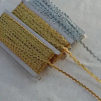 10Meters/lot 6mm/4mm Gold Silver Polyester S Shape Design Lace Ribbon Lace Trims Wedding Bride Dress Sewing Craft Z320 
10Meters/lot 6mm/4mm Gold Silver Polyester S Shape Design Lace Ribbon Lace Trims Wedding Bride Dress Sewing Craft Z320