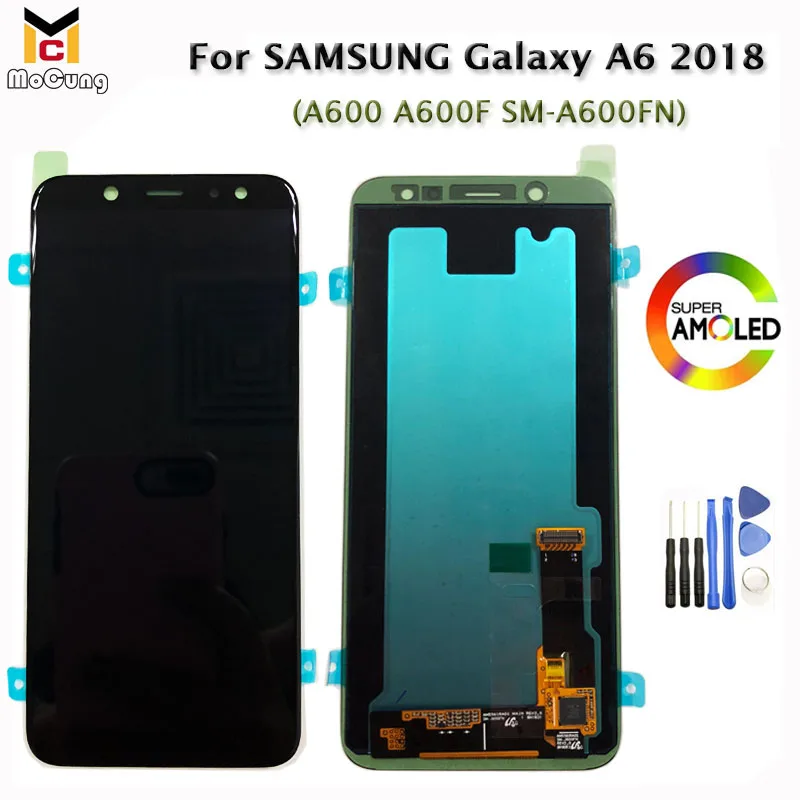 5.6" Super AMOLED A600 LCD Pantalla For Samsung A6 2018 A600F A600G SM-A600FN TFT LCD Display Touch Screen Digitizer Assembly
5.6" Super AMOLED A600 LCD Pantalla For Samsung A6 2018 A600F A600G SM-A600FN TFT LCD Display Touch Screen Digitizer Assembly