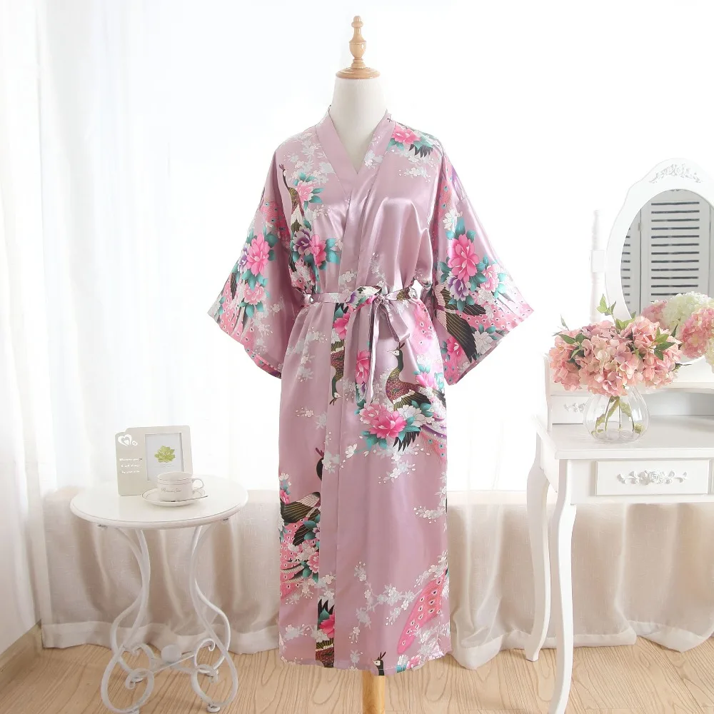 Women Silk Satin Long Wedding Bride Bridesmaid Robe Floral Kimono Robe Feminino Bath Robe Big Size Peignoir Femme Sexy Bathrobe
Women Silk Satin Long Wedding Bride Bridesmaid Robe Floral Kimono Robe Feminino Bath Robe Big Size Peignoir Femme Sexy Bathrobe