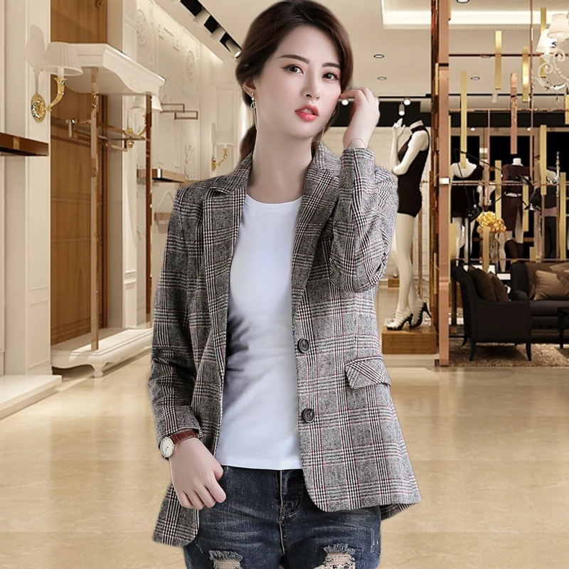 2019 Vintage England Style Plaid Coat with Pockets for Women Two Button Long Sleeve Jacket Fashion Outwear Blazer Suit V551
2019 Vintage England Style Plaid Coat with Pockets for Women Two Button Long Sleeve Jacket Fashion Outwear Blazer Suit V551