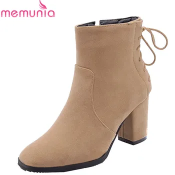 MEMUNIA 2020 popular round toe ankle boots women zipper simple autumn winter boots flock square high heels shoes woman black
MEMUNIA 2020 popular round toe ankle boots women zipper simple autumn winter boots flock square high heels shoes woman black