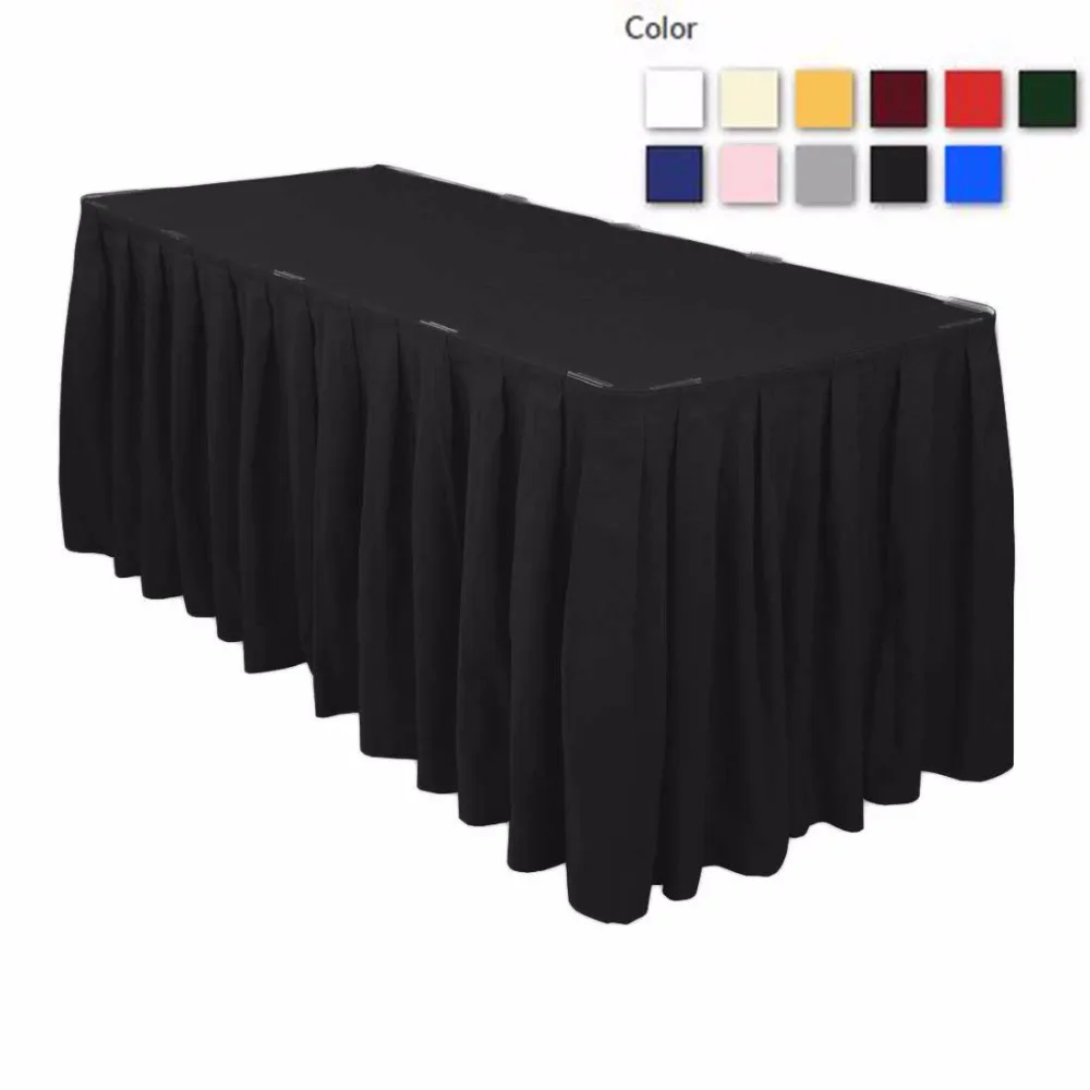 HK DHL 17 ft. (520cm circumference, 78cm height) Pleat Polyester Rectangular Table Skirt, 5/Pack
HK DHL 17 ft. (520cm circumference, 78cm height) Pleat Polyester Rectangular Table Skirt, 5/Pack