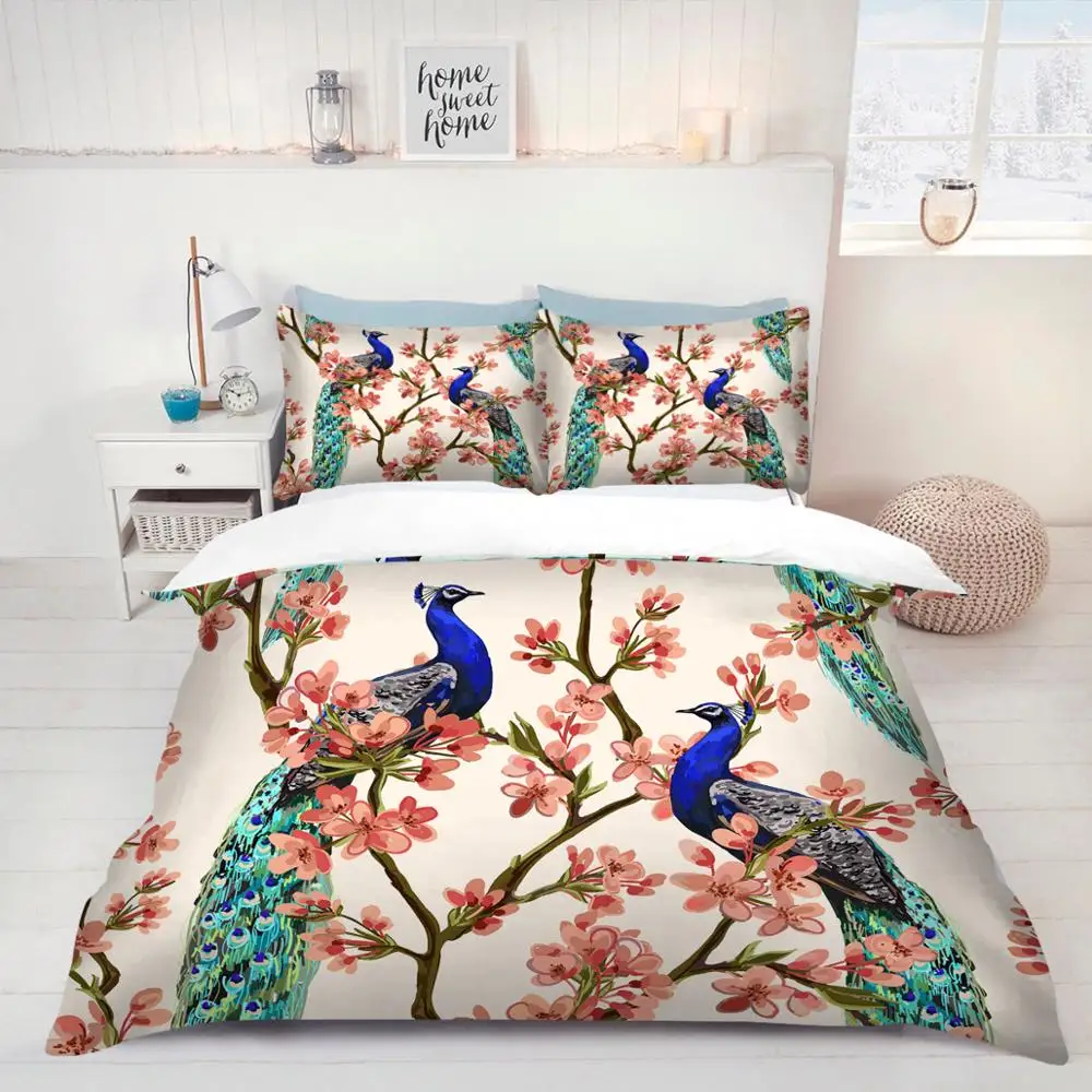 Peacock / Phoenix printed Full Twin Queen single sizes quilt duvet cover with pillowcases bedding set Holiday gift 3pcs bed set
Peacock / Phoenix printed Full Twin Queen single sizes quilt duvet cover with pillowcases bedding set Holiday gift 3pcs bed set