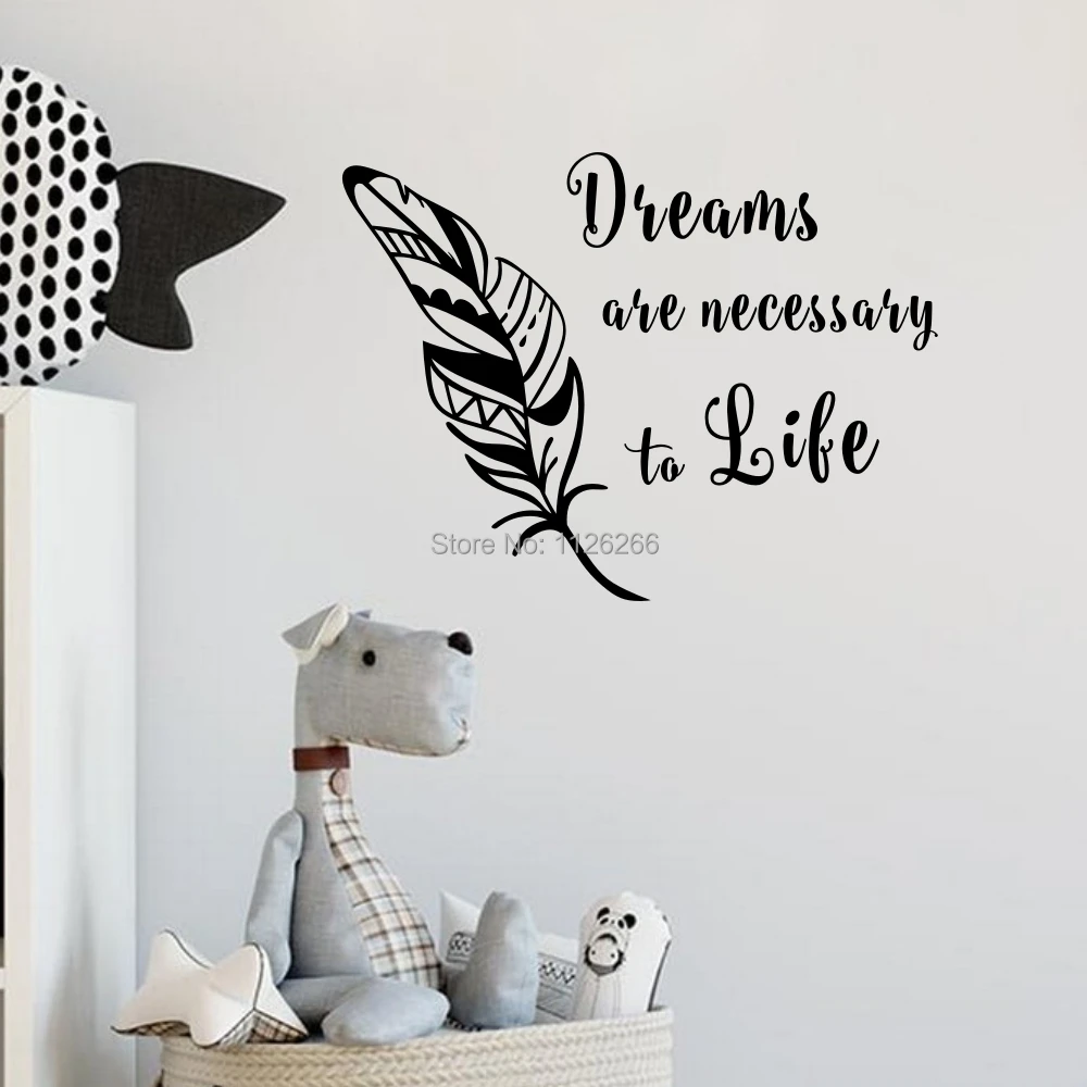 Dreams are Necessary to Life Inspirational Quote Wall Stickers Feather Pattern Vinyl Decor Decal for Home Decoration
Dreams are Necessary to Life Inspirational Quote Wall Stickers Feather Pattern Vinyl Decor Decal for Home Decoration