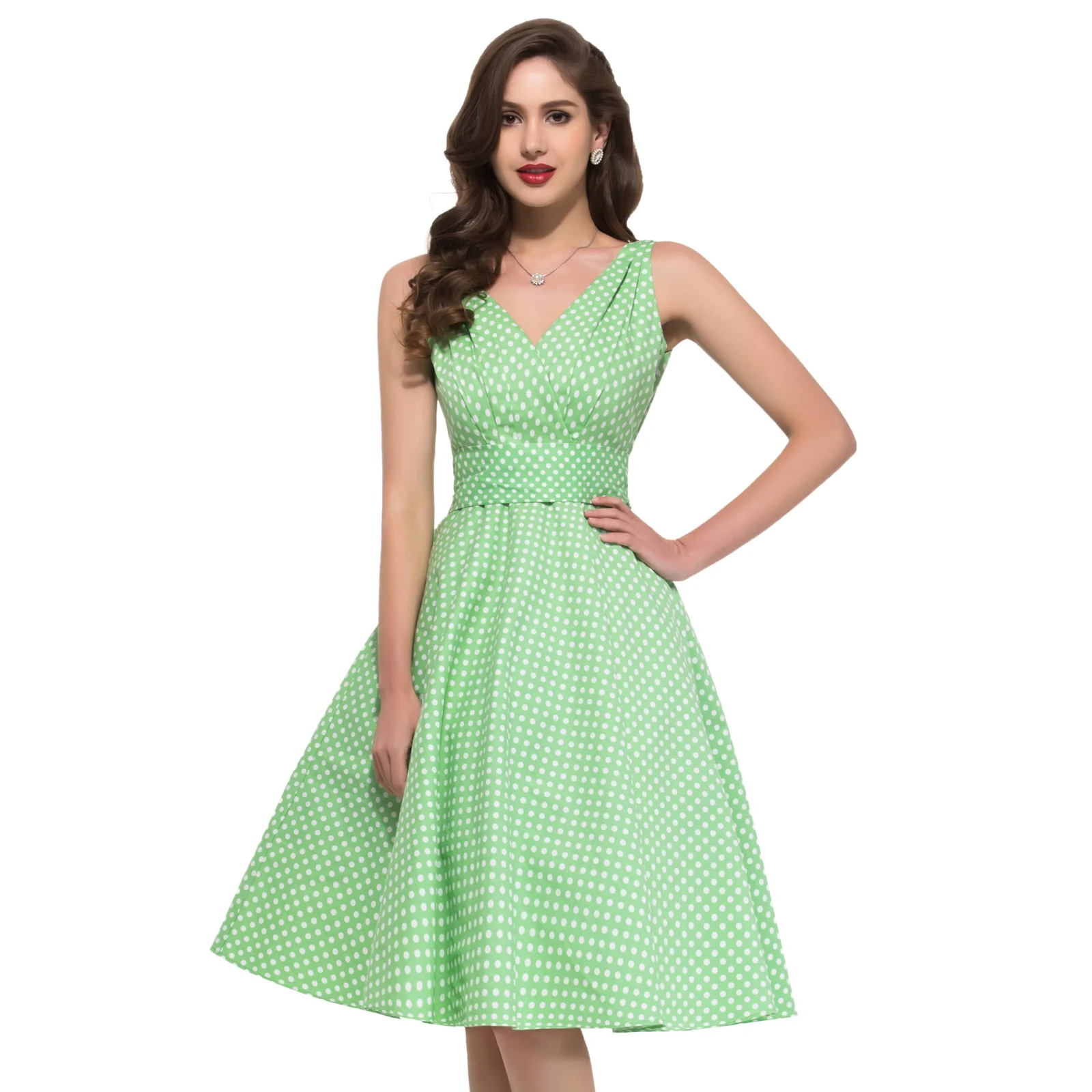 

Polka dot dress grace karin vintage rockabilly dresses 2018 Summer Audrey Hepburn Vestidos party 50s dresses vestidos female