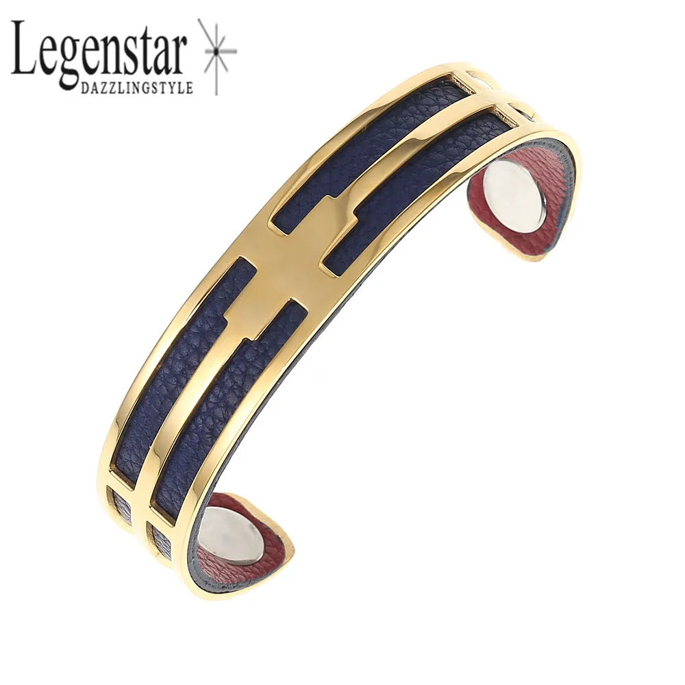 Legenstar Fashion Bracelets Bangle Cross Stainless Steel Open Cuff Bangles for Women Reversible Leather Armband Pulseiras
Legenstar Fashion Bracelets Bangle Cross Stainless Steel Open Cuff Bangles for Women Reversible Leather Armband Pulseiras