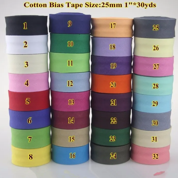 25mm 30 yard Fold Cotton Bias Tape Webbing Flange Piping Trim Binding Covered Insertion Tap Sewing Textile Clothes Ribbon
25mm 30 yard Fold Cotton Bias Tape Webbing Flange Piping Trim Binding Covered Insertion Tap Sewing Textile Clothes Ribbon