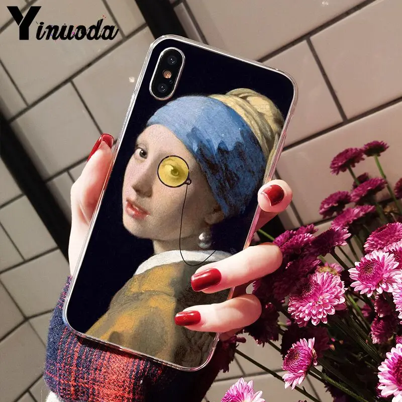 Van Gogh Mona Lisa Funny Art Girl with a pear earing