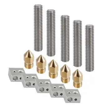 3D Printer Part Each 5PC 0.4mm Extruder Nozzle+1.75mm Teflon Throat Tube+Heater Blocks Hotend for MK8 Makerbot Reprap
3D Printer Part Each 5PC 0.4mm Extruder Nozzle+1.75mm Teflon Throat Tube+Heater Blocks Hotend for MK8 Makerbot Reprap
