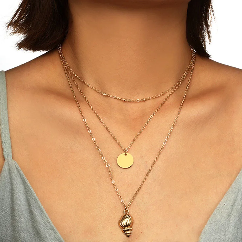 European Vintage Multilayer Geometric Round Pendant Necklaces Elegant Love Heart Leaf Conch Charms Necklaces Women Jewelry YN57
European Vintage Multilayer Geometric Round Pendant Necklaces Elegant Love Heart Leaf Conch Charms Necklaces Women Jewelry YN57