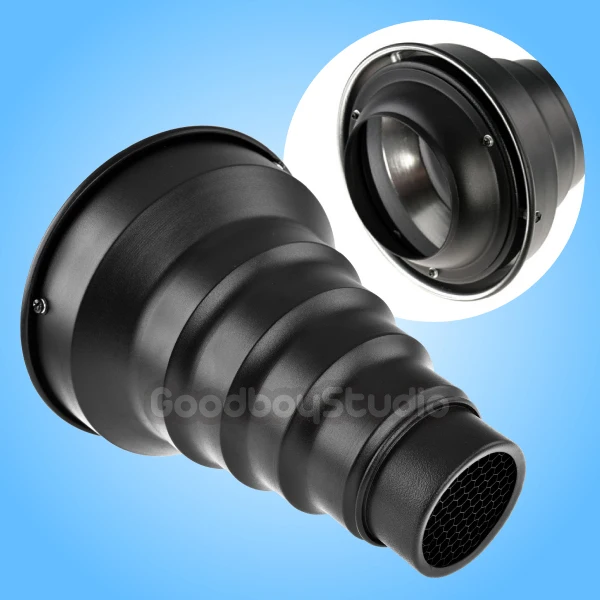 Conical Snoot with Honeycomb Grid for Balcar Alien Bees Alienbees Einstein White Lightn ing Strobe Flash
Conical Snoot with Honeycomb Grid for Balcar Alien Bees Alienbees Einstein White Lightn ing Strobe Flash
