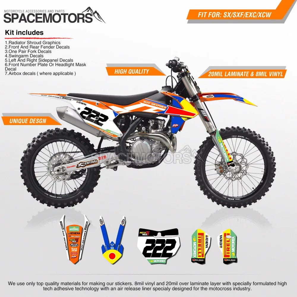 Виниловая графическая наклейка для EXC SX SX-F W XC-W F FREERIDE ADVenture 250 450 426 2003-2018 мотоцикл |