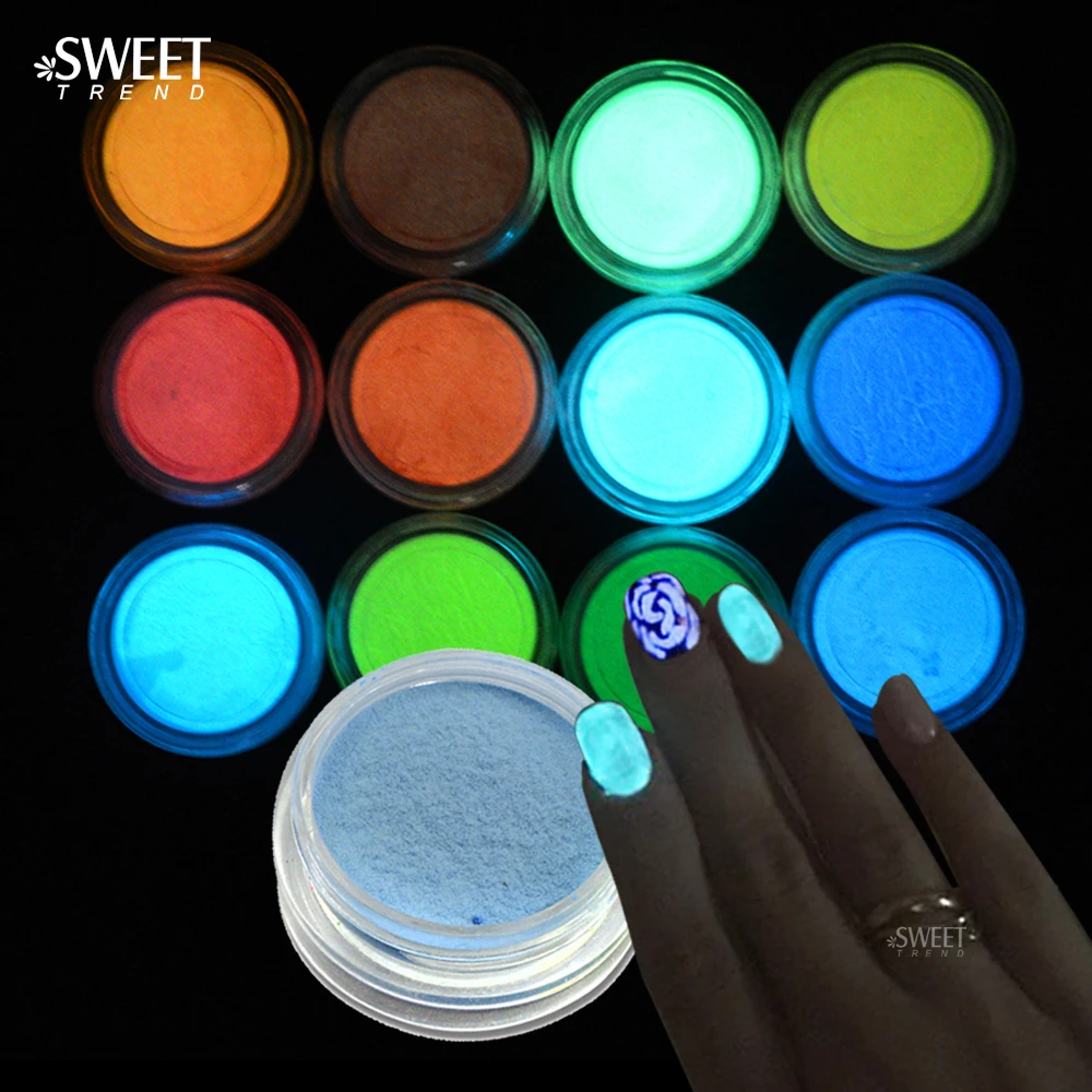 SWEET TREND 12 Bottle/Set Ultrafine Fluorescent Glitter Nail Art DIY Glow Powder Dust Bright Pigment Luminous Glitter YS01-12
SWEET TREND 12 Bottle/Set Ultrafine Fluorescent Glitter Nail Art DIY Glow Powder Dust Bright Pigment Luminous Glitter YS01-12