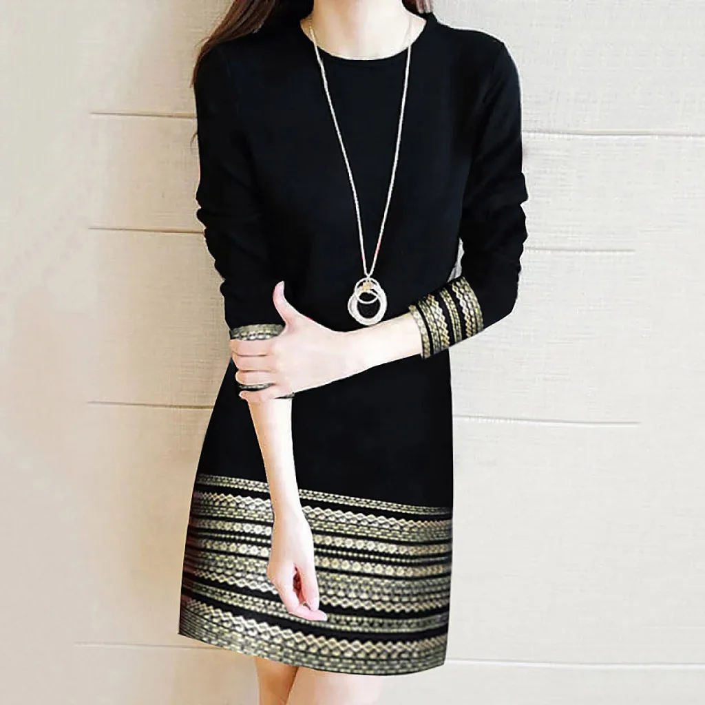 Women Vintage Dress Long Sleeve Casual O Neck Party Dresses Elegant Splice Bodycon Dresses vestidos de festa robe femme NEW
Women Vintage Dress Long Sleeve Casual O Neck Party Dresses Elegant Splice Bodycon Dresses vestidos de festa robe femme NEW