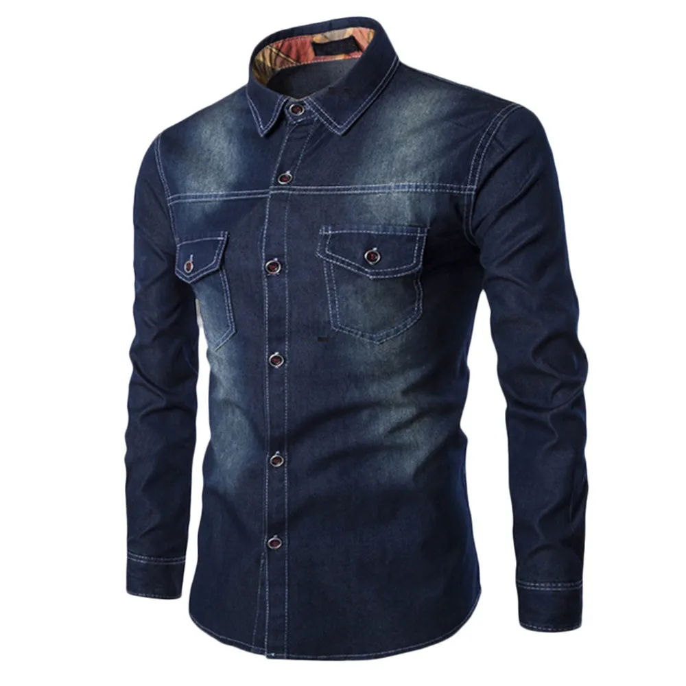 Men's Autumn Winter Casual Fashion Slim Fit Denim Cotton Long Sleeve Shirt Top Blouse
Men's Autumn Winter Casual Fashion Slim Fit Denim Cotton Long Sleeve Shirt Top Blouse