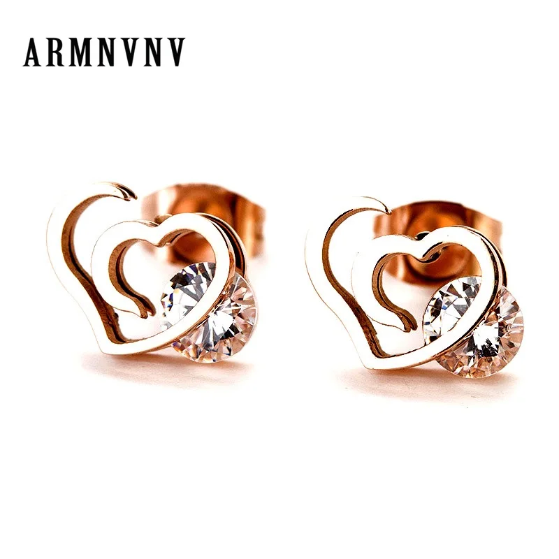 ARMNVNV 316L Stainless Steel Love Heart Stud Earrings Fashion Crystal Luxury Earrings for Women Elegant Korean Style Jewelry
ARMNVNV 316L Stainless Steel Love Heart Stud Earrings Fashion Crystal Luxury Earrings for Women Elegant Korean Style Jewelry