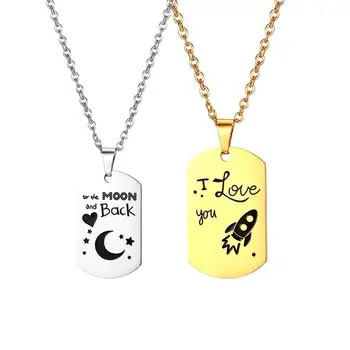 BONISKISS Free Engrave Lovers' Necklaces Stainless Steel Jewelry For Couple Long Suspension Tag Pendant choker Girls Cute Gift
BONISKISS Free Engrave Lovers' Necklaces Stainless Steel Jewelry For Couple Long Suspension Tag Pendant choker Girls Cute Gift
