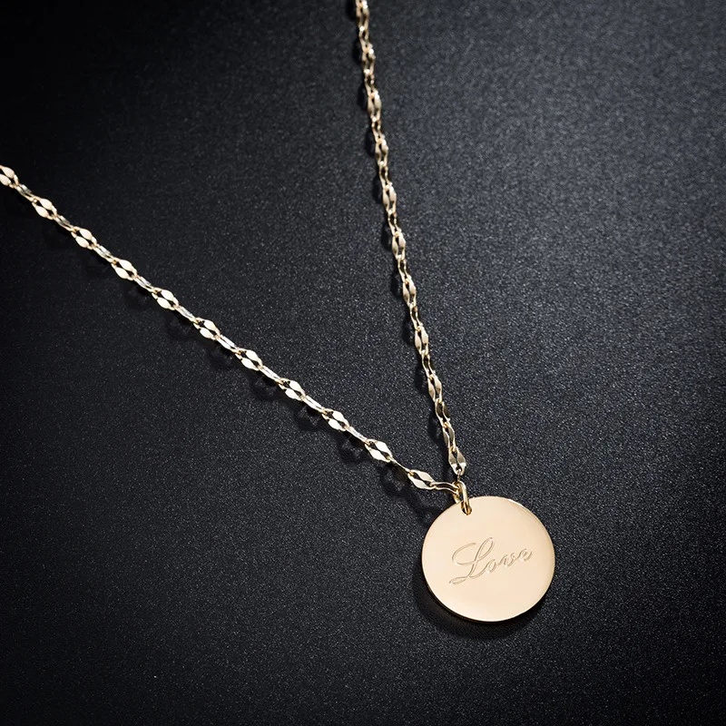 YiKLN Titanium Steel Love Round Tag Pendant Necklace Rose Gold Engagement Wedding Necklaces For Women Christmas Gifts RN02149
YiKLN Titanium Steel Love Round Tag Pendant Necklace Rose Gold Engagement Wedding Necklaces For Women Christmas Gifts RN02149