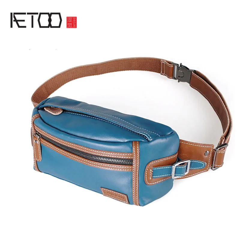 AETOO Men's leather chest bag, oblique carry fashion casual bag, trendy head cowhide multifunctional shoulder bag
AETOO Men's leather chest bag, oblique carry fashion casual bag, trendy head cowhide multifunctional shoulder bag