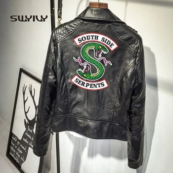 Riverdale PU Leather Jacket Women Slim Short Casaco Feminino Motorcycle Jacket Coats 2019 Soft Black Leather Jackets For Woman
Riverdale PU Leather Jacket Women Slim Short Casaco Feminino Motorcycle Jacket Coats 2019 Soft Black Leather Jackets For Woman