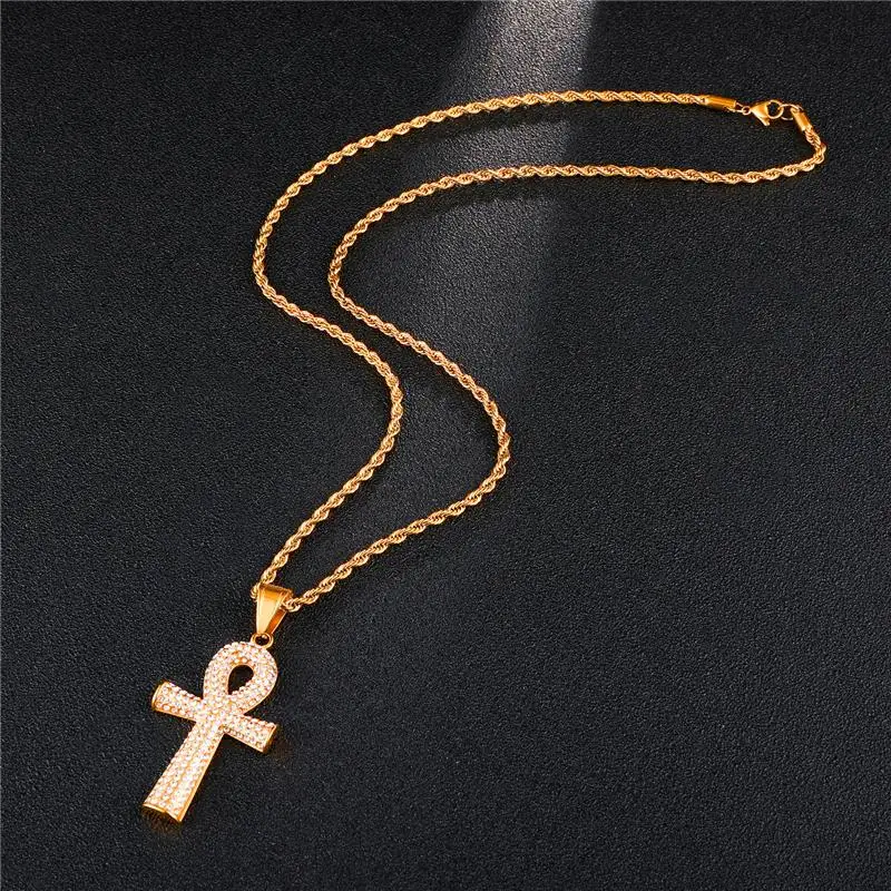 HIP Hop Key of Life Iced Out Bling Cross Full Rhinestone Ankh Pendants & Necklaces For Men Jewelry
HIP Hop Key of Life Iced Out Bling Cross Full Rhinestone Ankh Pendants & Necklaces For Men Jewelry