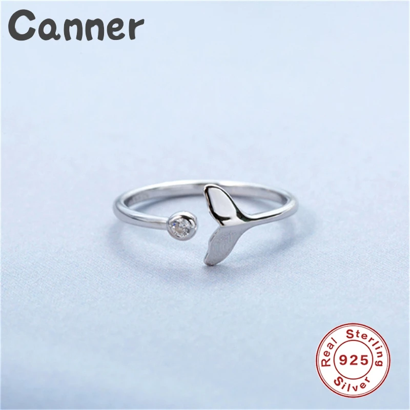 Canner 925 Sterling Silver Mermaid Tail Opening Rings Cubic Zircon Sea Whale Fish Tail Rings For Woman Girls Crystal Rings A30
Canner 925 Sterling Silver Mermaid Tail Opening Rings Cubic Zircon Sea Whale Fish Tail Rings For Woman Girls Crystal Rings A30