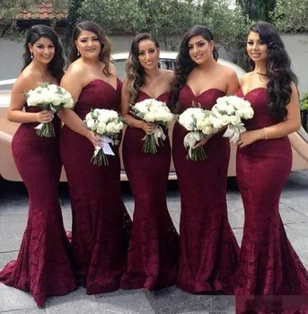 Lace 2019 Cheap Bridesmaid Dresses Under 50 Mermaid Sweetheart Backless Long Wedding Party Dresses For Women
Lace 2019 Cheap Bridesmaid Dresses Under 50 Mermaid Sweetheart Backless Long Wedding Party Dresses For Women
