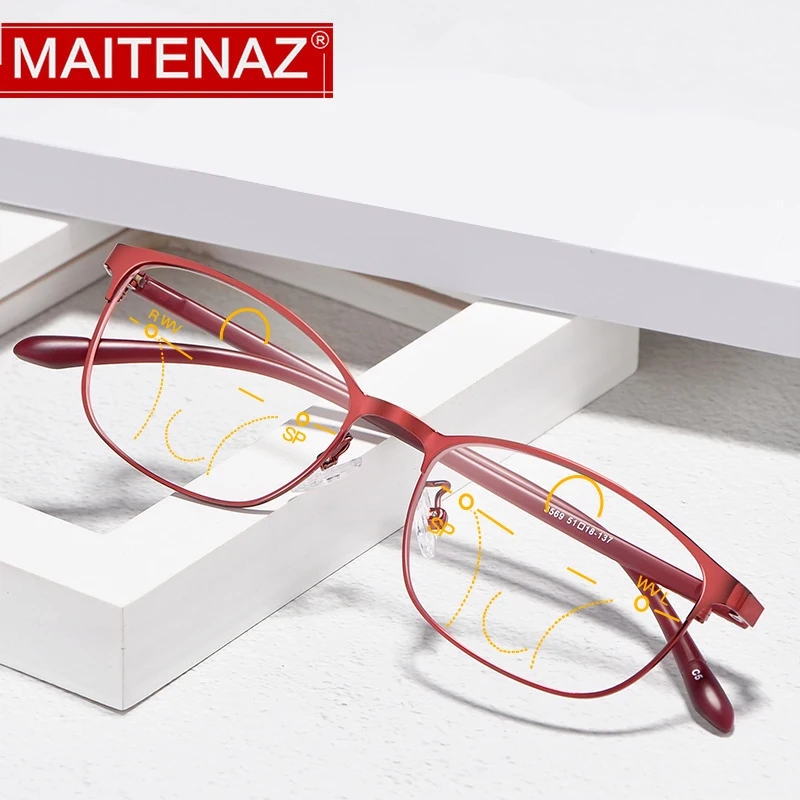 New Smart Alloy Progressive Multifocal Reading Glasses for Women Anti Blue Ray Red Ultralight Elegant Eyewear +1.0+1.25+1.5+1.75
New Smart Alloy Progressive Multifocal Reading Glasses for Women Anti Blue Ray Red Ultralight Elegant Eyewear +1.0+1.25+1.5+1.75