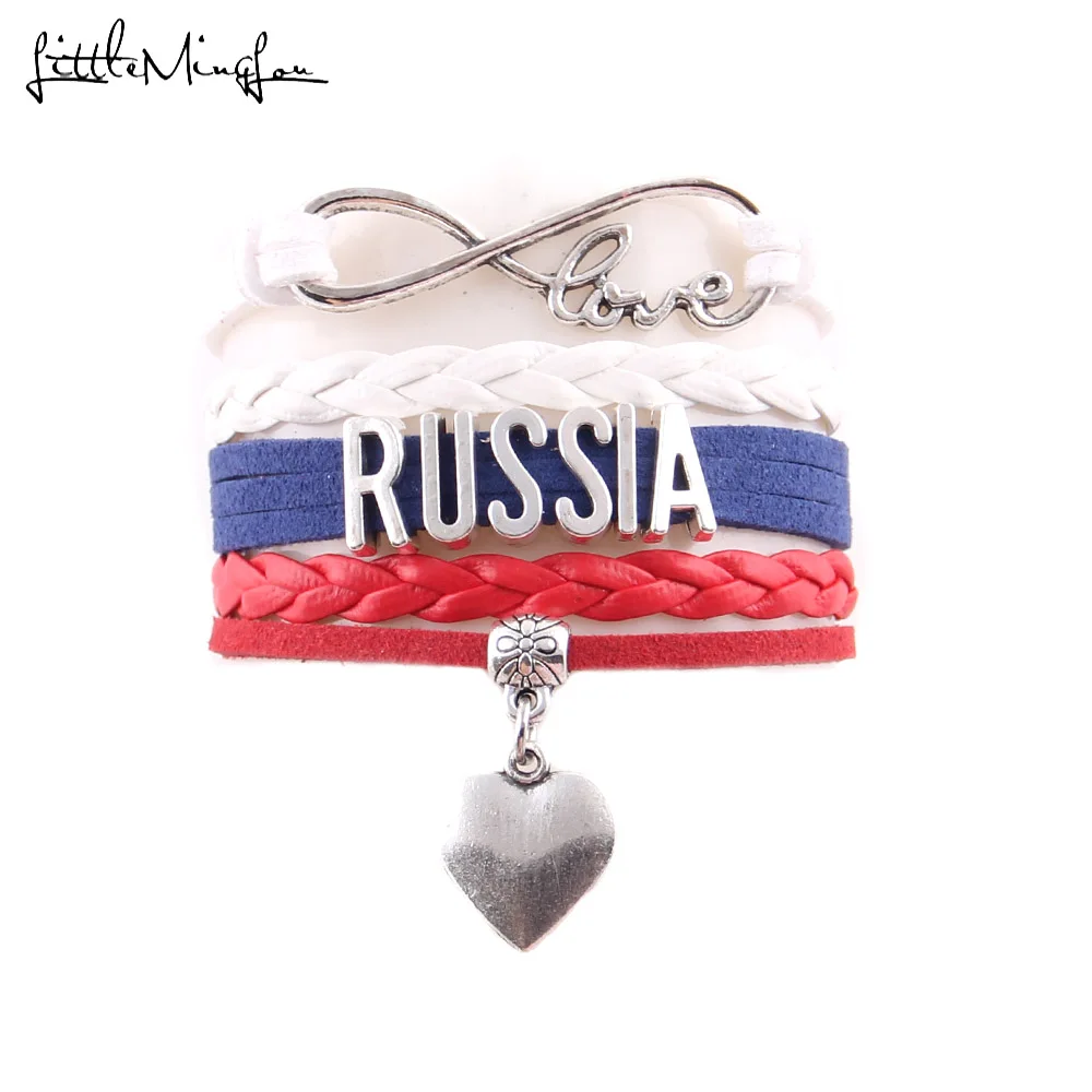 Infinity Love RUSSIA Women Bracelet Stacks Charm Leather Braid Wrap Bracelets & Bangles For Women Country Jewelry Accessories
Infinity Love RUSSIA Women Bracelet Stacks Charm Leather Braid Wrap Bracelets & Bangles For Women Country Jewelry Accessories