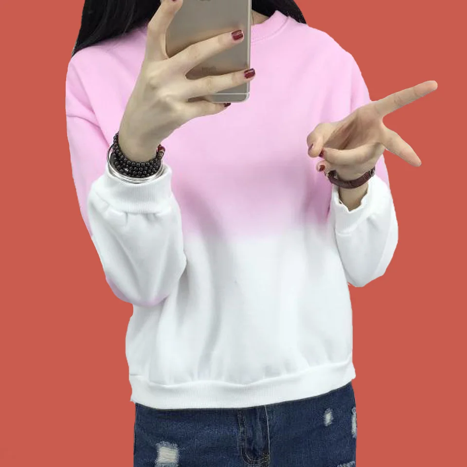 Kawaii Harajuku Streetwear Women Sweatshirt Pullover Poleron Mujer 2019 Gradient Two Color Hoodie Ulzzang Long Sleeve Hoodie
Kawaii Harajuku Streetwear Women Sweatshirt Pullover Poleron Mujer 2019 Gradient Two Color Hoodie Ulzzang Long Sleeve Hoodie