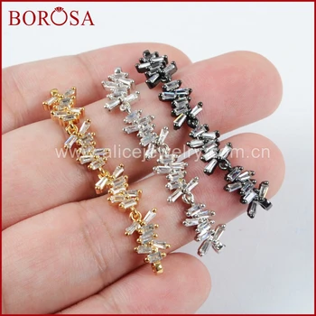 BOROSA 10PCS Fashion Mix Colors CZ Clear Micro Pave Crystal Double Charm Connectors for Bracelet for Women Jewelry Making WX843 
BOROSA 10PCS Fashion Mix Colors CZ Clear Micro Pave Crystal Double Charm Connectors for Bracelet for Women Jewelry Making WX843