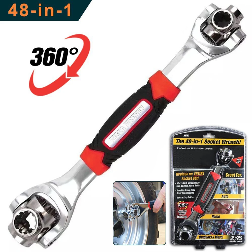 48 in 1 Tiger Wrench Tools Socket Works with Spline Bolts Torx 360 Degree 6-Point Universial Furniture Car Repair Hand Tools
48 in 1 Tiger Wrench Tools Socket Works with Spline Bolts Torx 360 Degree 6-Point Universial Furniture Car Repair Hand Tools