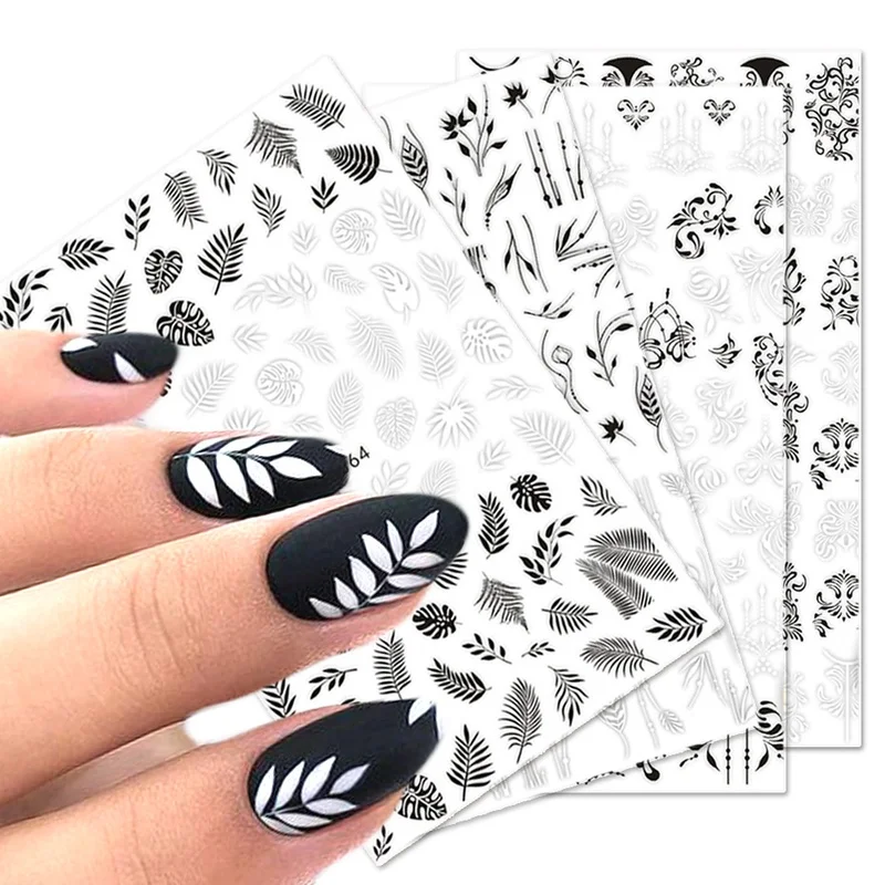 1pcs Stickers for Nails Designs White Black Flower Leaf Linear Manicure Sliders 3D Nail Art Decorations sticker Decal
1pcs Stickers for Nails Designs White Black Flower Leaf Linear Manicure Sliders 3D Nail Art Decorations sticker Decal