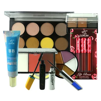 

GORON 8pcs Makeup Set Concealer BB Cream Blusher Contour Powder Eye Shadow Lip Gloss Mascara Eyeliner Kit Maquillage MAKES08