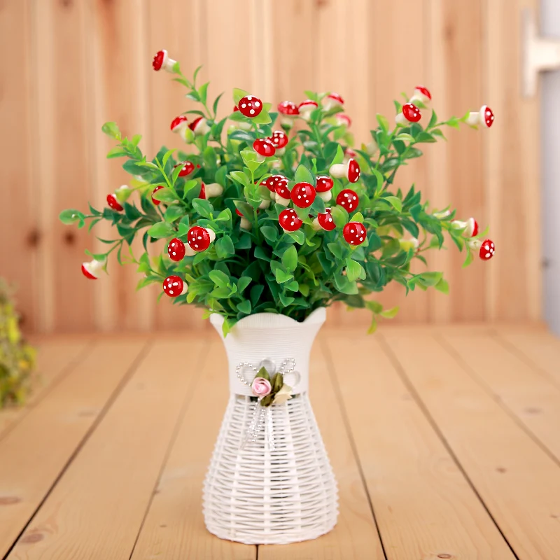 1 pcs Mini Fruit mushrooms tree Artificial Green leaves bouquet fake flowers Home decoration Wedding Decoration flower
1 pcs Mini Fruit mushrooms tree Artificial Green leaves bouquet fake flowers Home decoration Wedding Decoration flower