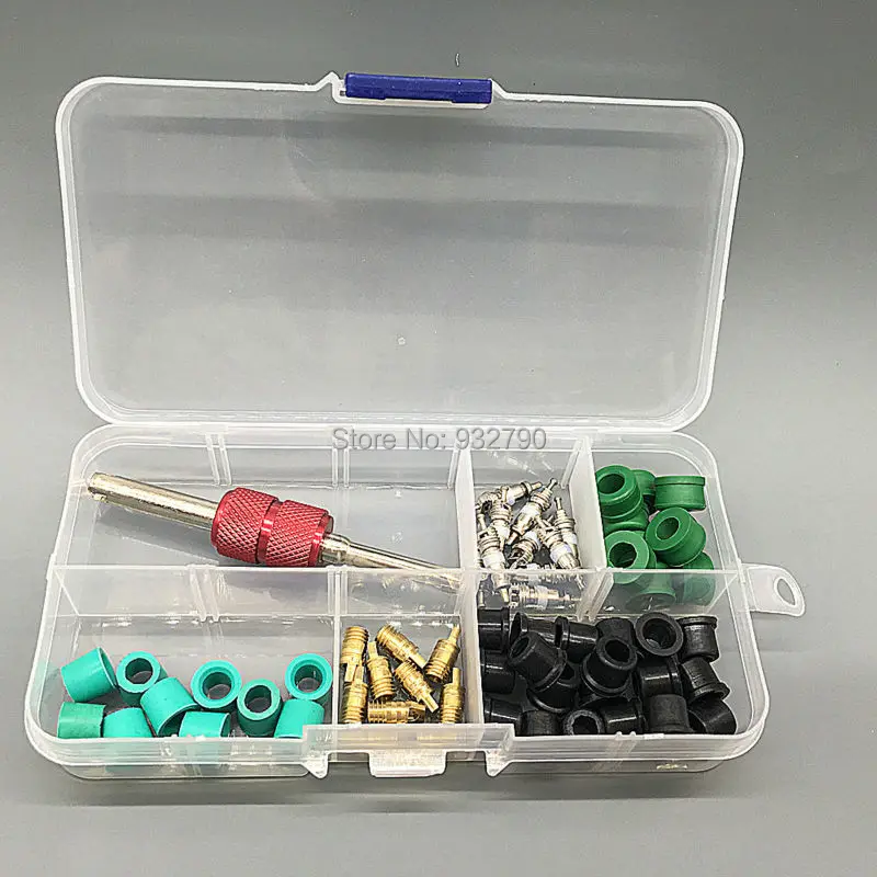 Box Of A/C Air Conditioning Valve Core Remover Installer Tool 2 Way Tool Key Rubber O-Ring Seals O Ring Seal Kit Washers Gasket
Box Of A/C Air Conditioning Valve Core Remover Installer Tool 2 Way Tool Key Rubber O-Ring Seals O Ring Seal Kit Washers Gasket