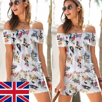 2019 Summer Women's Mini Playsuit Romper Off Shoulder Ladies Boho Holiday Sundress Casual Beach Shorts
2019 Summer Women's Mini Playsuit Romper Off Shoulder Ladies Boho Holiday Sundress Casual Beach Shorts