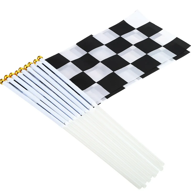 10 Pcs/Lot Plaid Banners Black and White Chequered Racing Flag Hand Signal Flags Birthday Party Celebration
10 Pcs/Lot Plaid Banners Black and White Chequered Racing Flag Hand Signal Flags Birthday Party Celebration