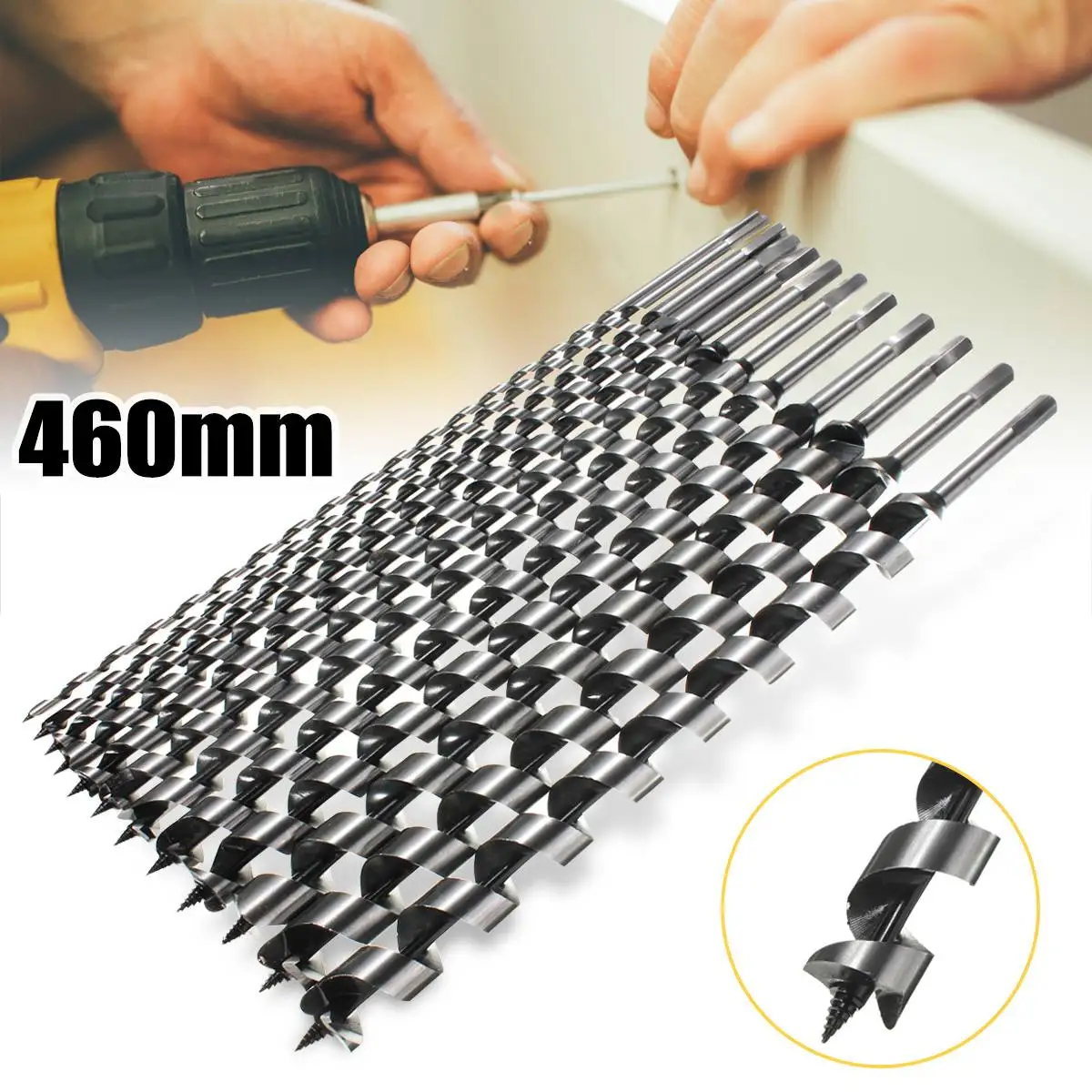 460mm Long 6-28mm Auger Drill Bits Wood Carpenter Masonry Hobby Wood DrillY EW